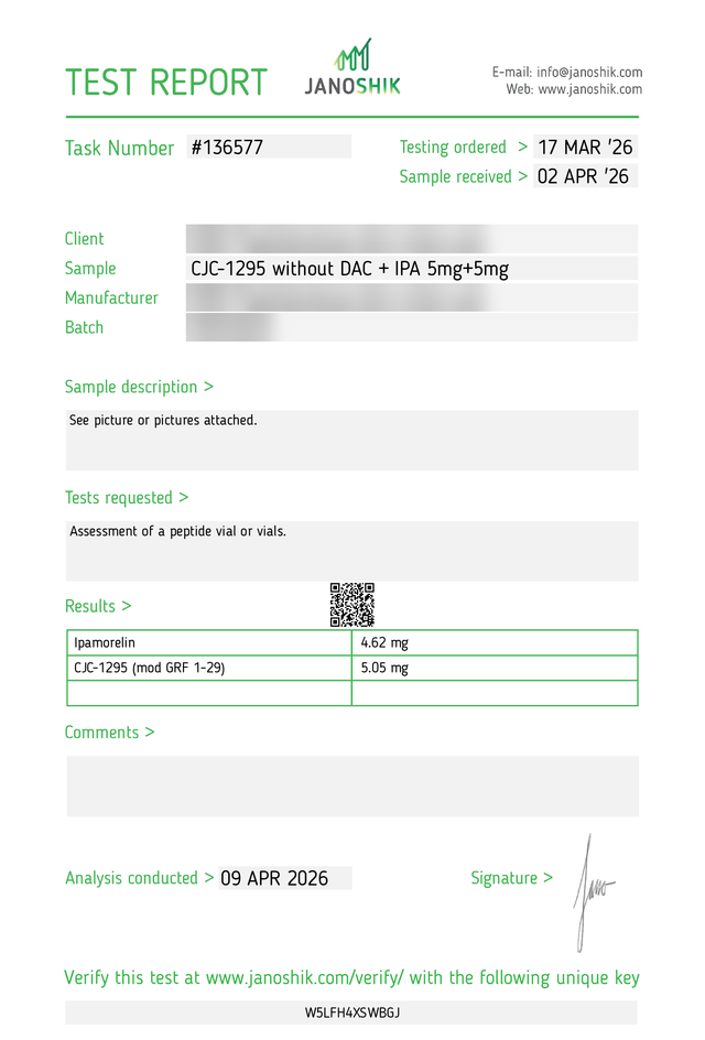 CJC-1295 + Ipamorelina 10 mg