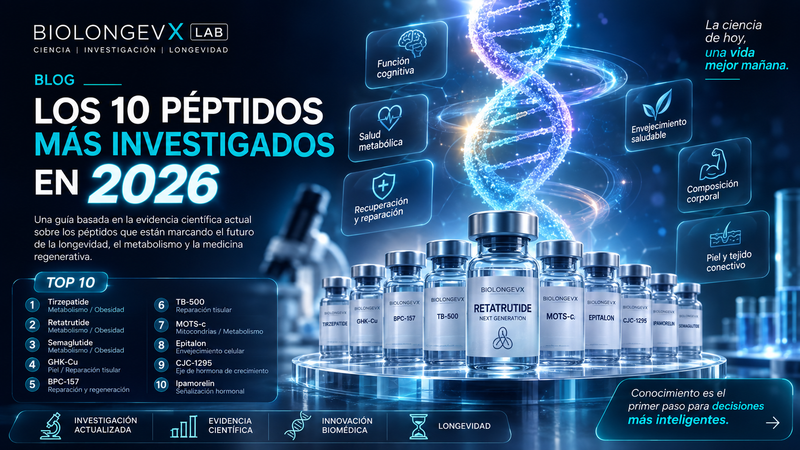 Los 10 péptidos más investigados en 2026